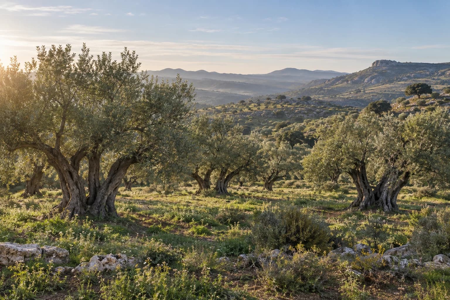 Olivar tradicional de Picual en las lomas del noreste de Jaén